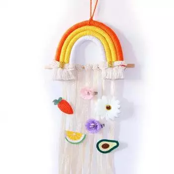 INS Радужные детские заколки для волос Organizadores, аксессуары для волос, заколка для волос, держатель для хранения, декор, вешалка, полоска, декор для комнаты для девочек оранжевый