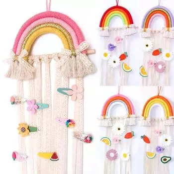 INS Радужные детские заколки для волос Organizadores, аксессуары для волос, заколка для волос, держатель для хранения, декор, вешалка, полоска, декор для комнаты для девочек