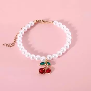 INS Регулируемое милое ожерелье с подвеской для питомца в стиле принцессы, жемчужное ожерелье для питомца, аксессуары для питомцев, регулируемое ошейник для кошки XS