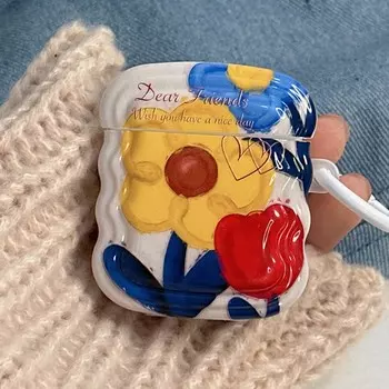 Ins ретро цветок волнистый противоударный беспроводной Bluetooth зарядный блок для Apple Airpods Pro 2 2nd 3 1 милый чехол для наушников Conque Capa For Airpods Pro 2ND