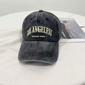 INS Retro Gray Baseball Hat Women s Summer American Washed Big Head Circumference Tide Fall and Winter Face-Looking Small Peaked Cap Smoke Gray Adjustable