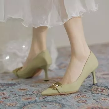 Ins Роскошные женские туфли на шпильках 7,5 см и 5 см, туфли-лодочки на высоком каблуке, туфли-лодочки Scarpins для офиса, зеленые, бежевые, сексуальные, клубные, свадебные, свадебные туфли 34