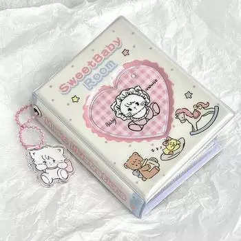 Ins Розовый Черный Кружевной Плед Фотоальбом Kpop Korea Idol Star Chasing Binder Держатель для Фотокарт 3-дюймовый Домашний Коллекционный Книжный Альбом Поставляется с подвеской 3 inch