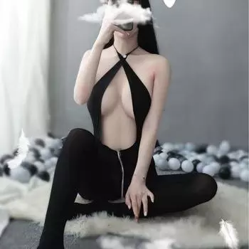 ins сексуальное нижнее белье сексуальная шея прозрачные цельные чулки молочный комбинезон 928 one size fits all