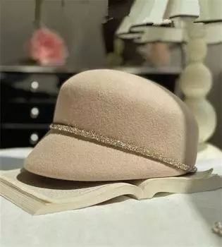 Ins шикарная блестящая великолепная веревка со стразами, шерстяная женская восьмиугольная шляпа, женская кепка с козырьком One Size