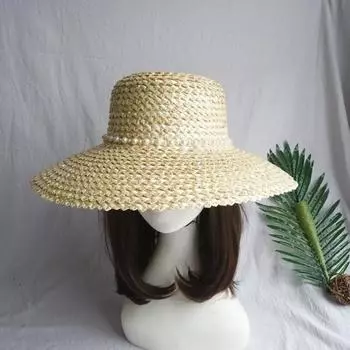 Ins шикарная летняя пляжная кепка с широкими полями и узором ананаса, тканая вручную пляжная женская кепка от солнца, женская пляжная шляпа для отдыха и отдыха head size 57cm