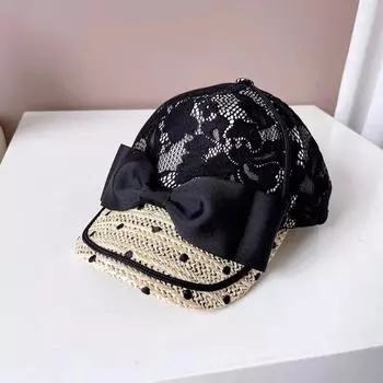 Ins шикарная летняя японская кружевная кепка в горошек с милой женской бейсболкой, женская кепка с козырьками One Size