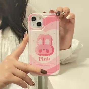 Ins силиконовый мягкий прозрачный чехол для телефона Iphone 11 13 Promax 12promax 14 Pro Max с рисунком кролика, розовый кролик, задняя крышка, капа For iphone 13