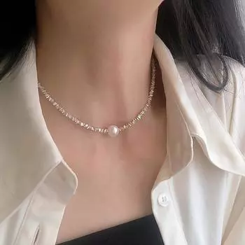 Ins Silver Pearl Choker Necklace Women s Fashion Simple Clavicle Chain Necklace Wedding Party Jewelry Gifts Butterfly Necklace