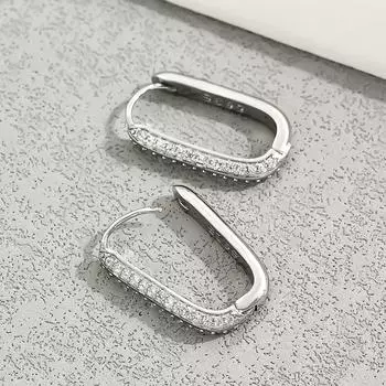 ins simple fashion OL hollow earrings women s personality inlaid copper zircon temperament stud earrings Internet celebrity earrings