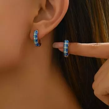 Ins simple literary retro women flower earrings court style niche oiled four-leaf clover design stud earrings earrings