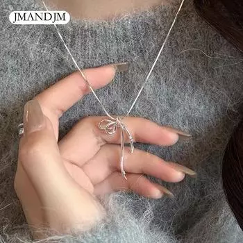ins простой нишевый дизайн линия галстук бант ожерелье женственность универсальный титан сталь ключица цепь