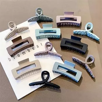 Ins Simple Temperament Matte Hair Claw Large Square Hair Clamp Clip Women Fashion Hairpin Headdress