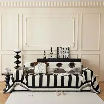 INS синельное полотенце для дивана, полное покрытие, ткань, четыре сезона, универсальный чехол для дивана в режиме ожидания, нецарапающийся чехол для диванной подушки, полотенце 180*130cm чёрный