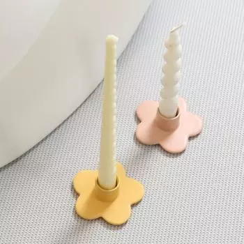 Ins скандинавский стиль цветной керамический подсвечник креативный дизайн дома гостиная украшение стола украшение подставки для свечи HP881-3YL Yellow Flower Candle Holder