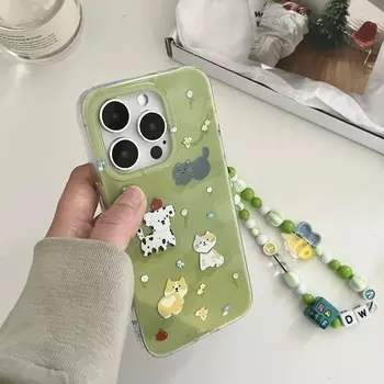 Ins собака кошка бабочка цветок браслет Imd милый чехол для телефона для Iphone 13 Promax 14promax 11 12 Pro Max чехол с мультяшным животным For iphone 12