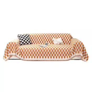Ins Sofa Towel Cover Sofa Cover Universal New Checkerboard Full Cover Four Seasons Universal Sofa Blanket Cushion 180*130cm