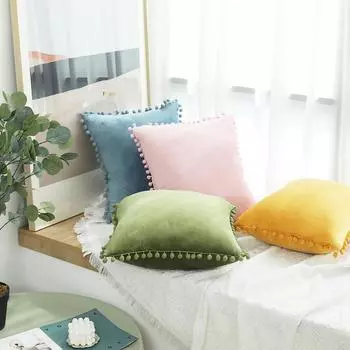 Ins Современный минималистичный бархатный однотонный чехол для дивана, шерстяной чехол для мяча, одинарный чехол для подушки без сердечника 40x40cm