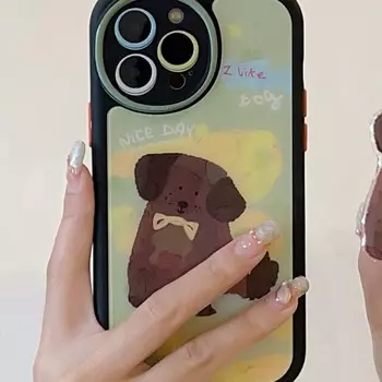 Ins стеклянный чехол в виде кролика для Iphone 11 12 Promax Relif с мультяшной собакой, чехол для пары с героями мультфильмов для Iphone 14 13 Pro Max, чехол For iphone 13