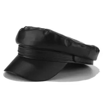 Ins Стиль Берет Военная Кепка Женская Повседневная Плоская Кепка Капитанская Кепка Дальнобойщик Мода Кожаная Путевая Кадетская Кепка Художника Восьмиугольная Кепка Adult