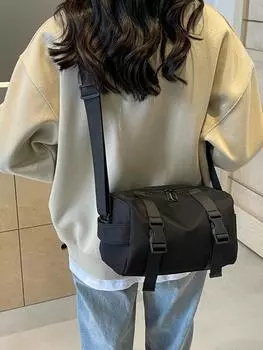 INS стиль дизайн чувство мальчики сумка-мессенджер уличная мода пара повседневная сумка через плечо студент колледжа спортивная маленькая сумка чёрный
