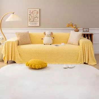 INS стиль кремового цвета диванное полотенце плюшевый чехол для дивана Cat Petting Sense элитный двухсторонний плюшевый чехол для дивана полотенце 180*130cm
