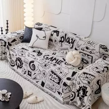 INS стильный тканевый чехол для дивана, двойной защитный чехол для дивана с рисунком, нескользящий, жаккардовый, нескользящий, жаккардовое полотенце для дивана, подушка для дивана 180*130