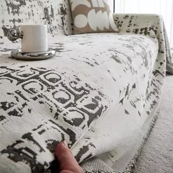 INS стиль синель диванное полотенце противоскользящий чехол для обеих сторон тканевая подушка простой высокий смысл универсальный пылезащитный чехол 180*130