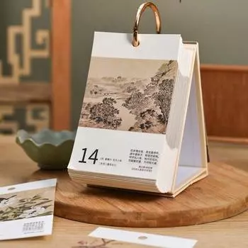 Ins Style 2025 Календарь с поэзией и живописью Творческий календарь ручной работы для мальчиков белый