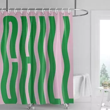 Ins style bathroom soft cloth shower curtain abstract geometric pattern design waterproof bathroom door curtain decoration 90x180cm