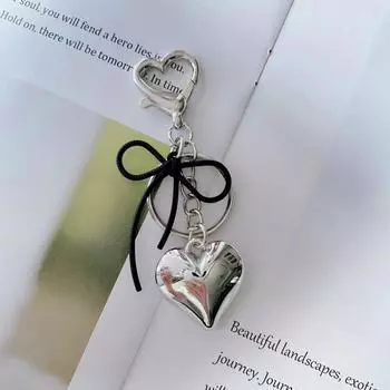 Ins Style Bow Bowknot Pearls Bag Подвеска Charm Heart Keychain Элегантный бисерный брелок Милый брелок для ключей Телефон Сумка для ключей Подвески as the picture