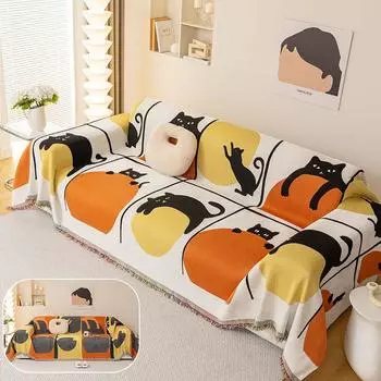 Чехол для дивана Ins Style Cartoon Chenille на все времена года, полный комплект полотенец для дивана, покрывала для дивана, чехла для дивана, подушки для дивана 180*130cm
