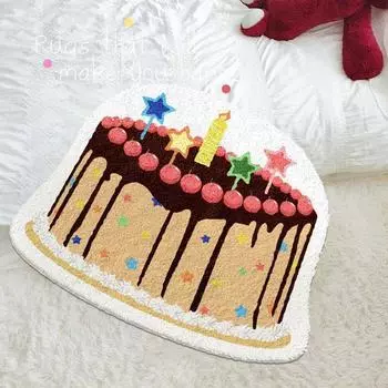 Ins Style Chocolate Cake Plush Спальня Коврик Ковер Коврик для двери в ванную Нескользящий Приставной столик Коврик 50 * 60CM (crystal cashmere hairless)