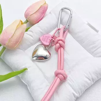 Ins Style кожаный плетеный большой кулон в форме сердца корейский узел веревки брелок сумка подвесное украшение держатель для ключей автомобиля подарки для лучшего друга розовый