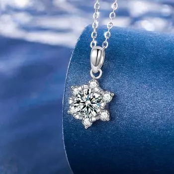 Ожерелье в корейском стиле с цепочкой на ключицу из серебра 925 пробы и муассанитом Love Claw из высокоуглеродистого циркония и снежинки 925