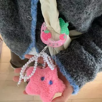 Ins Style милый акриловый мультяшный брелок держатель корейский кавайный фруктовый кекс в форме звезды декор для сумки подвеска крючок для ключей 1PCS