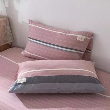 Ins Style Модная хлопковая однотонная трикотажная моющаяся наволочка 2 шт. Сдержанная простая дышащая приятная для кожи 48x74cm 2PCS светло-синий