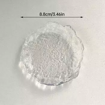 Ins Style Необычный прозрачный стеклянный декоративный поднос для хранения ювелирных изделий Дисплей для фотографий Реквизит для дома Кофейное блюдце Тарелка для закусок