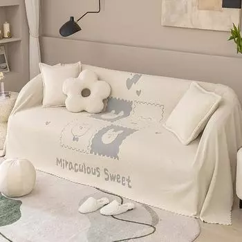 Ins Style плюшевый чехол для дивана, полотенце, одеяло, милый кожаный чехол для дивана, устойчивый к царапинам от кошек, универсальный чехол для дивана, зимний 180*130cm