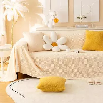 Ins Style Полное Покрытие Дивана Полотенце Утолщенный Плюшевый Диванный Чехол Защитный Чехол Для Дивана С Защитой От Царапаньями Кошки Подушка Зимнее Диванное Одеяло 200*150cm