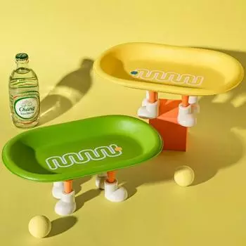 Ins Style Restaurant Послеобеденный чай Тарелка для закусок Торт Хлеб Фрукты Хранение сухофруктов Вход Мультяшный ключ Хранение Лоток Креативный зелёный