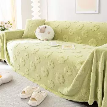 INS Style Simple Sofa Towel Rabbit Plush Autumn and Winter New Sofa Cover Fabric Пылезащитный всеобъемлющий универсальный чехол для дивана Одеяло 180*130cm