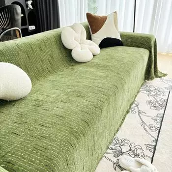 Ins Style Tassel Cloth Sofa Blanket Chenille Four Seasons Universal Throw Blanket Full Cover Furniture Couch Cover Couch 180x130