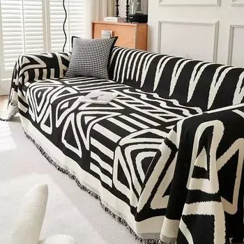 Ins Style Tassel Cloth Sofa Blanket Chenille Four Seasons Universal Throw Blanket Full Cover Furniture Couch Cover Couch 180x90