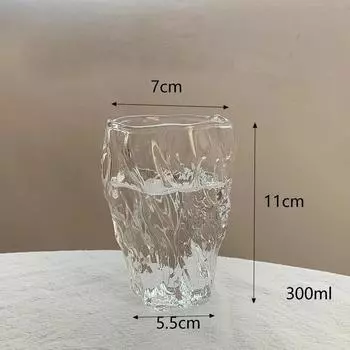 Ins Style текстурированная стеклянная закручивающаяся чашка, утолщенная нестандартная чашка для воды, сока, завтрака, рельефная чашка для молока, питьевая посуда, симпатичная 300ml