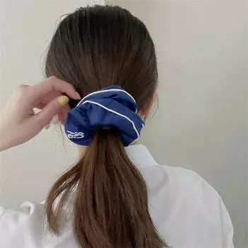 Ins Style Вышивка Волос Веревка Широкие Резинки Для Волос Милые Буквы Резинки Для Волос Пляж бежевый