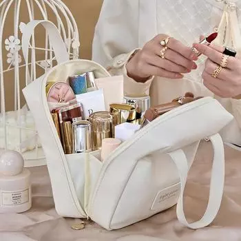 Ins Style Высококачественная косметичка Shell Портативная вместительная дорожная сумка для хранения Высококачественная косметичка чёрный