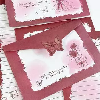 Ins Сухая роза Бабочка Письмо Бумага Ритуал Смысл Высококачественный Полный Набор Рукописных Романтических Творческих Благословений Подарков Envelope paper*10