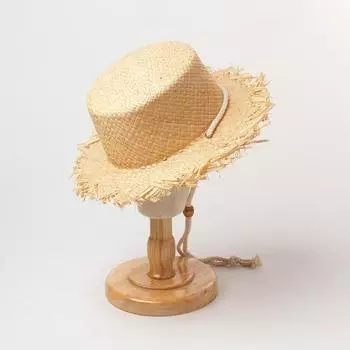 Ins Summer Raffigrass Шнур для мальчиков и девочек Праздник Досуг Chic Ldren Федора Кепка Kijazz Panamhat head size 52cm