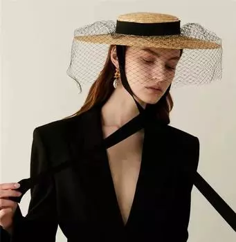Ins Summner, соломенная длинная сетчатая лента ручной работы, модная модель, праздничная женская кепка от солнца, женская шляпа для отдыха One Size